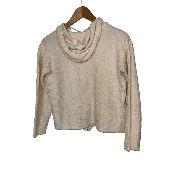 Cotton Salsa Sweater Hooded Cropped Zippered Sweatshirt - Picture 4 of 6